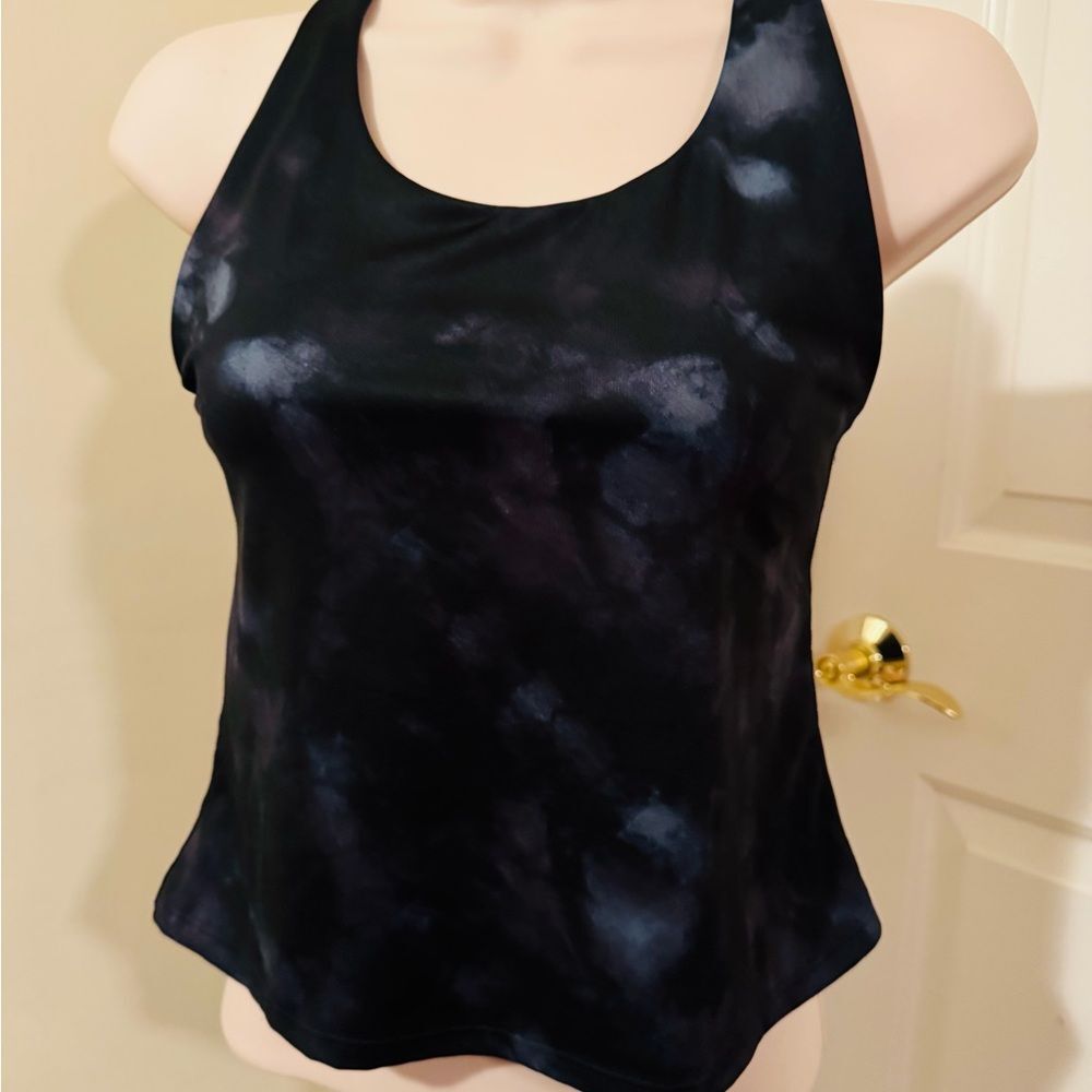 Old Navy Fitted Black and Gray Tank Top